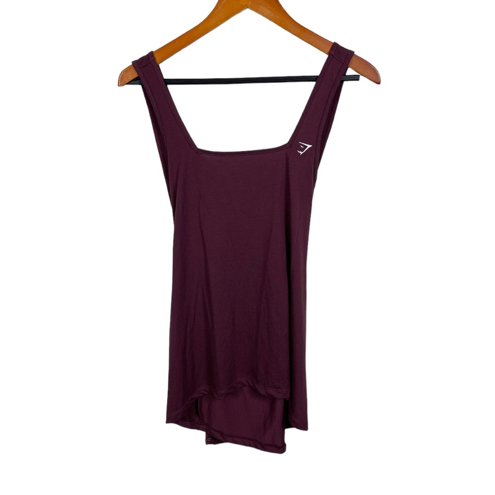 ❗️Gymshark Womens Tank Top Maroon Split Back Yoga Athletic Size Small